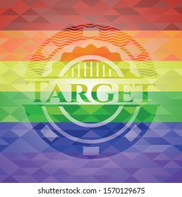 Target lgbt colors emblem. Vector Illustration. Mosaic.
