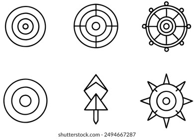 Target line art detailed sketch shooting practice
