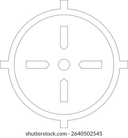 Target line art icon.target icon on isolated background. Crosshair in black.Editable Stroke, Pixel Perfect, Stock Illustration. Goal symbol collection. Darts icon. Hitting the bullseye line.