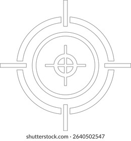 Target line art icon.target icon on isolated background. Crosshair in black.Editable Stroke, Pixel Perfect, Stock Illustration. Goal symbol collection. Darts icon. Hitting the bullseye line.