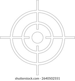 Target line art icon.target icon on isolated background. Crosshair in black.Editable Stroke, Pixel Perfect, Stock Illustration. Goal symbol collection. Darts icon. Hitting the bullseye line.