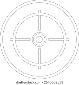 Target line art icon.target icon on isolated background. Crosshair in black.Editable Stroke, Pixel Perfect, Stock Illustration. Goal symbol collection. Darts icon. Hitting the bullseye line.