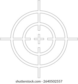 Target line art icon.target icon on isolated background. Crosshair in black.Editable Stroke, Pixel Perfect, Stock Illustration. Goal symbol collection. Darts icon. Hitting the bullseye line.