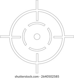 Target line art icon.target icon on isolated background. Crosshair in black.Editable Stroke, Pixel Perfect, Stock Illustration. Goal symbol collection. Darts icon. Hitting the bullseye line.