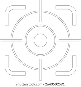 Target line art icon.target icon on isolated background. Crosshair in black.Editable Stroke, Pixel Perfect, Stock Illustration. Goal symbol collection. Darts icon. Hitting the bullseye line.