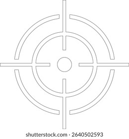 Target line art icon.target icon on isolated background. Crosshair in black.Editable Stroke, Pixel Perfect, Stock Illustration. Goal symbol collection. Darts icon. Hitting the bullseye line.