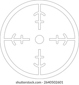Target line art icon.target icon on isolated background. Crosshair in black.Editable Stroke, Pixel Perfect, Stock Illustration. Goal symbol collection. Darts icon. Hitting the bullseye line.