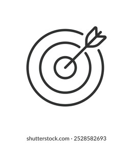 Target, in line design. Target, goal, achievement, focus, objectives, aim, success on white background vector. Target, in line design editable stroke icon