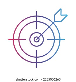 Target line gradient icon, logo style