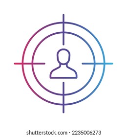 Target line gradient icon, logo style