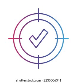 Icono de gradiente de línea de destino, estilo de logotipo