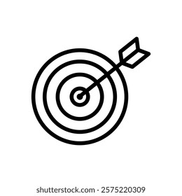 Target line icon. Achievement icon. Dart icon isolated on white background. Transparent background, minimalist symbol. Vector images