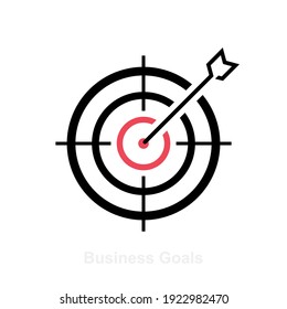 Target line icon with arrow. Goal concept. Marketing targeting strategy symbol. Logo design. Vector illustration.