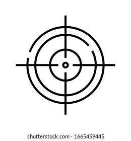 Target line icon, concept sign, outline vector illustration, linear symbol.
