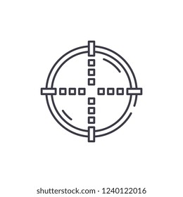 Target line icon concept. Target vector linear illustration, symbol, sign