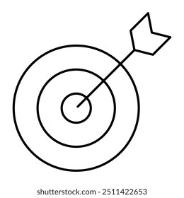 Target Line Icon. Contact Icon Editable Stroke Vector Illustration