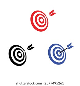Target Line Icon Design, Vector Icon And Stock Illustration.