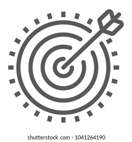 Target line icon, development and business, dartboard sign vector graphics, a linear pattern on a white background, eps 10.