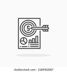 Target line icon. Editable stroke and pixel perfect. Can be used for digital product, presentation, print design and more.