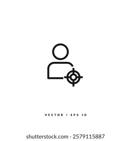 Target Line Icon. Editable Stroke