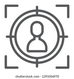 Target line icon, focus and targeting, aim sign, vector graphics, a linear pattern on a white background, eps 10.