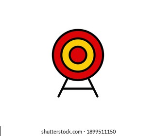 Target line icon. High quality outline symbol for web design or mobile app. Thin line sign for design logo. Black outline pictogram on white background