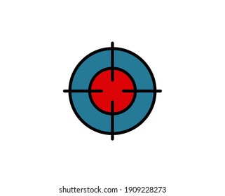 Target line icon. High quality outline symbol for web design or mobile app. Thin line sign for design logo. Black outline pictogram on white background
