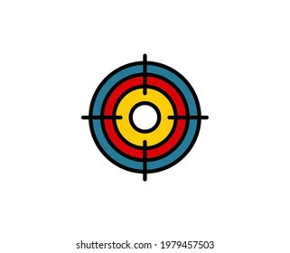 Target line icon. High quality outline symbol for web design or mobile app. Thin line sign for design logo. Black outline pictogram on white background