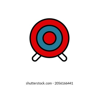Target line icon. High quality outline symbol for web design or mobile app. Thin line sign for design logo. Black outline pictogram on white background