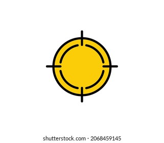 Target line icon. High quality outline symbol for web design or mobile app. Thin line sign for design logo. Black outline pictogram on white background
