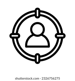 gráfico vectorial de ilustración de icono de línea de destino. Ilustración de elemento simple gráfico vectorial, adecuado para aplicaciones, sitios web y presentaciones aisladas en fondo blanco