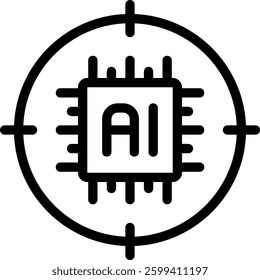 target line icon illustration vector