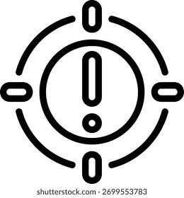 Vector de ilustración de icono de línea de destino