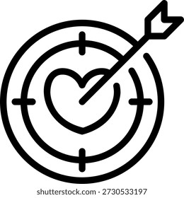 Vector de ilustración de icono de línea de destino