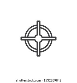 Target line icon. linear style sign for mobile concept and web design. Aim, crosshair outline vector icon. Symbol, logo illustration. Vector graphics