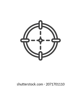 Target line icon. linear style sign for mobile concept and web design. Crosshair outline vector icon. Symbol, logo illustration. Vector graphics