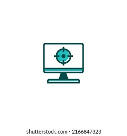 Icono de línea de destino. signo de estilo lineal para concepto móvil y diseño web. Icono de vector de contorno. Símbolo, ilustración del logotipo. Gráfico vectorial