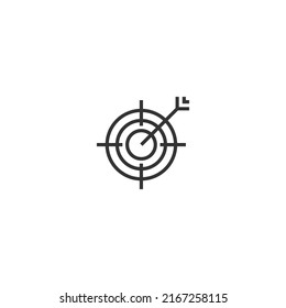 Zielzeilensymbol. lineares Stilzeichen für mobiles Konzept und Webdesign. Rahmenvektorsymbol. Symbol, Logo-Abbildung. Vektorgrafik
