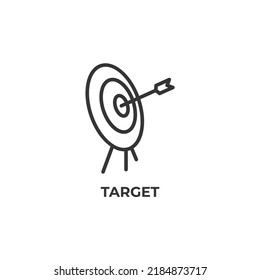 Zielzeilensymbol. lineares Stilzeichen für mobiles Konzept und Webdesign. Rahmenvektorsymbol. Symbol, Logo-Abbildung. Vektorgrafik