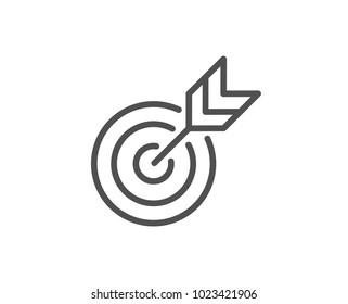 Target line icon. Marketing targeting strategy symbol. Aim with arrows sign. Quality design element. Editable stroke. Vector - Shutterstock ID 1023421906