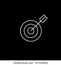 Target Line Icon On Black Background