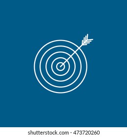Target Line Icon On Blue Background