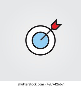 target line icon, outline vector logo illustration, filled color linear pictogram isolated on white