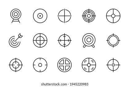 Target line icon set. Collection of vector symbol in trendy flat style on white background. Web sings for design.