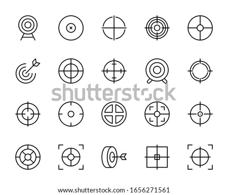Target line icon set. Collection of vector symbol in trendy flat style on white background. Web sings for design.