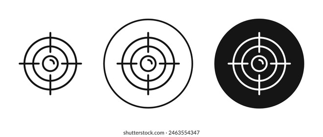 Target line icon set. objective ambition goal vector icon. Business mission sign. opportunity pictogram. purpose or aim line icon. sales focus sign for UI designs.