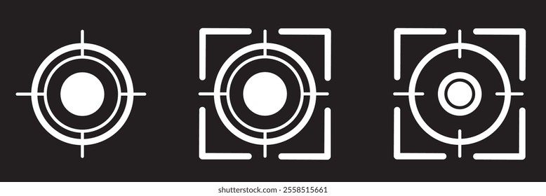 Target line icon set. objective ambition goal vector icon. Business mission sign. opportunity pictogram. purpose or aim line icon. sales focus sign for UI designs. 333