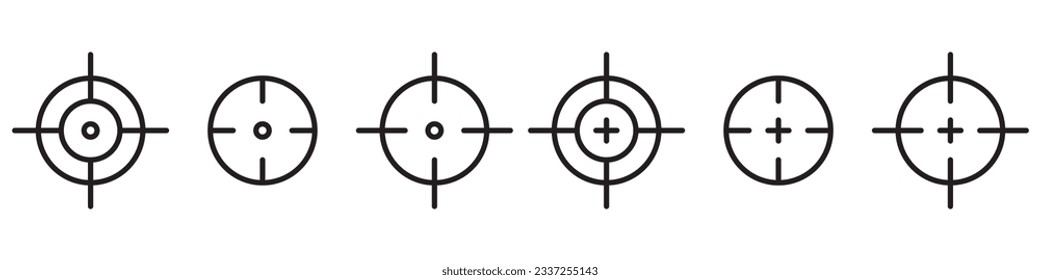 Target line icon set simple design