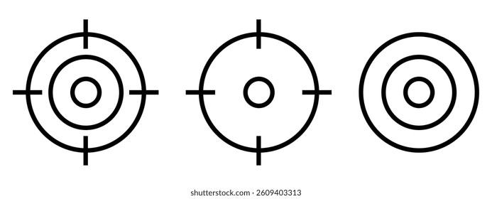 Target line icon set vector on white background