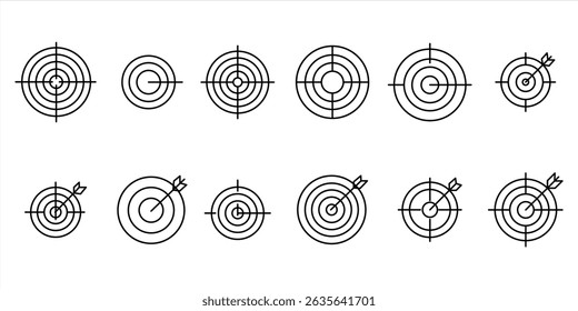 target line icon set vector on white background.
